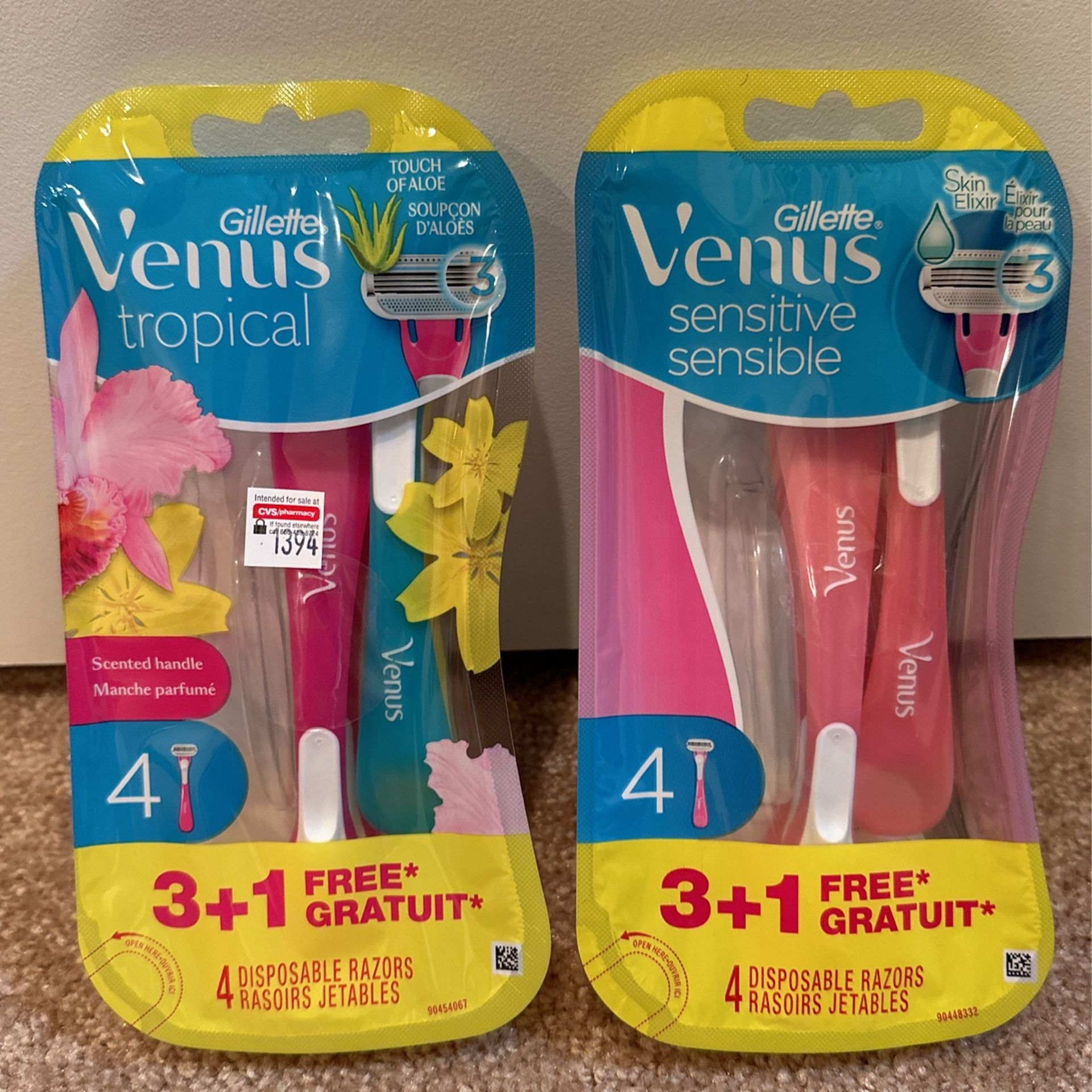 4-pack Venus razors: $4 each