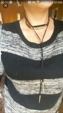 Black and gold choker with diamonds