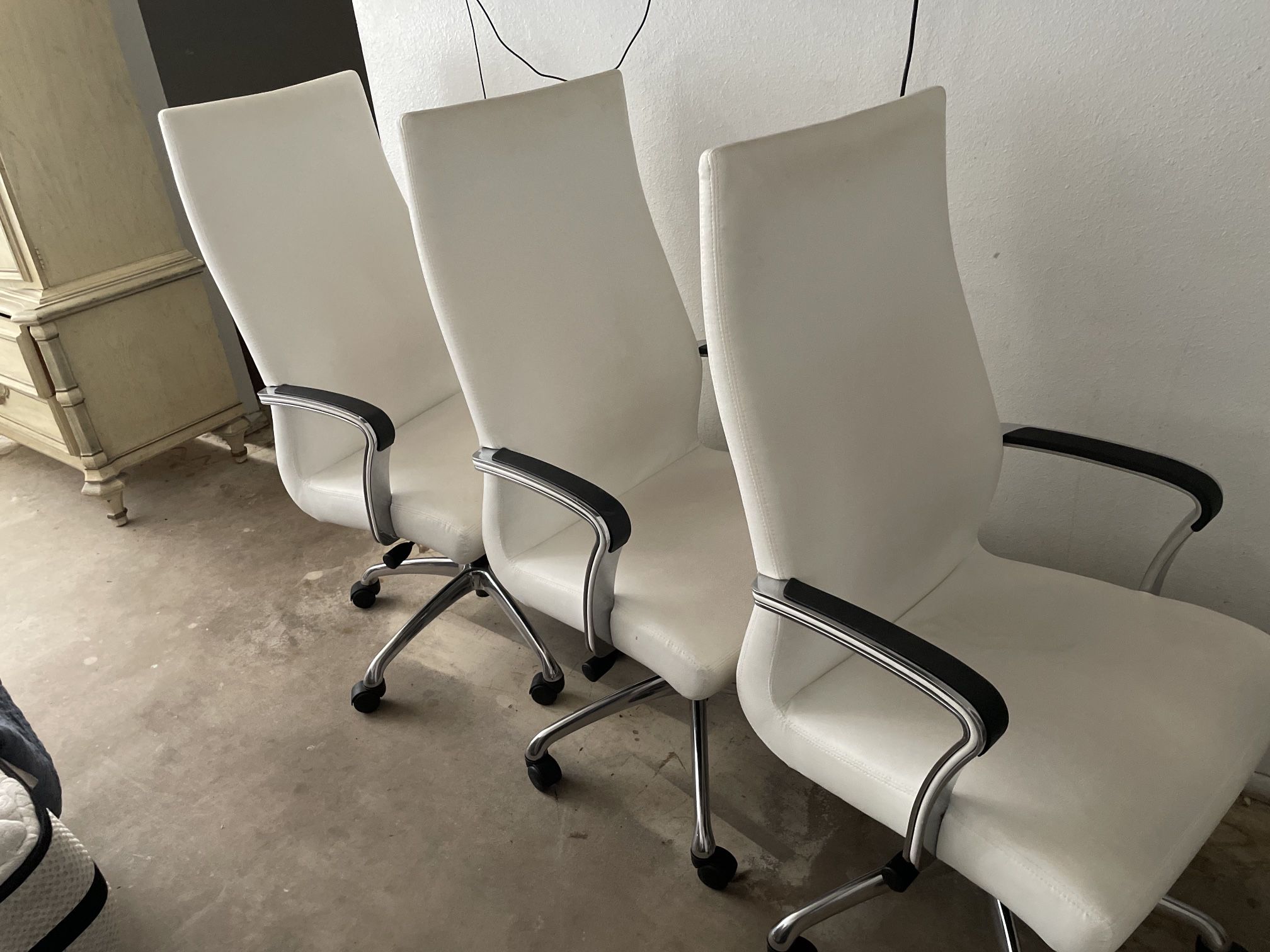 White Leather Chairs