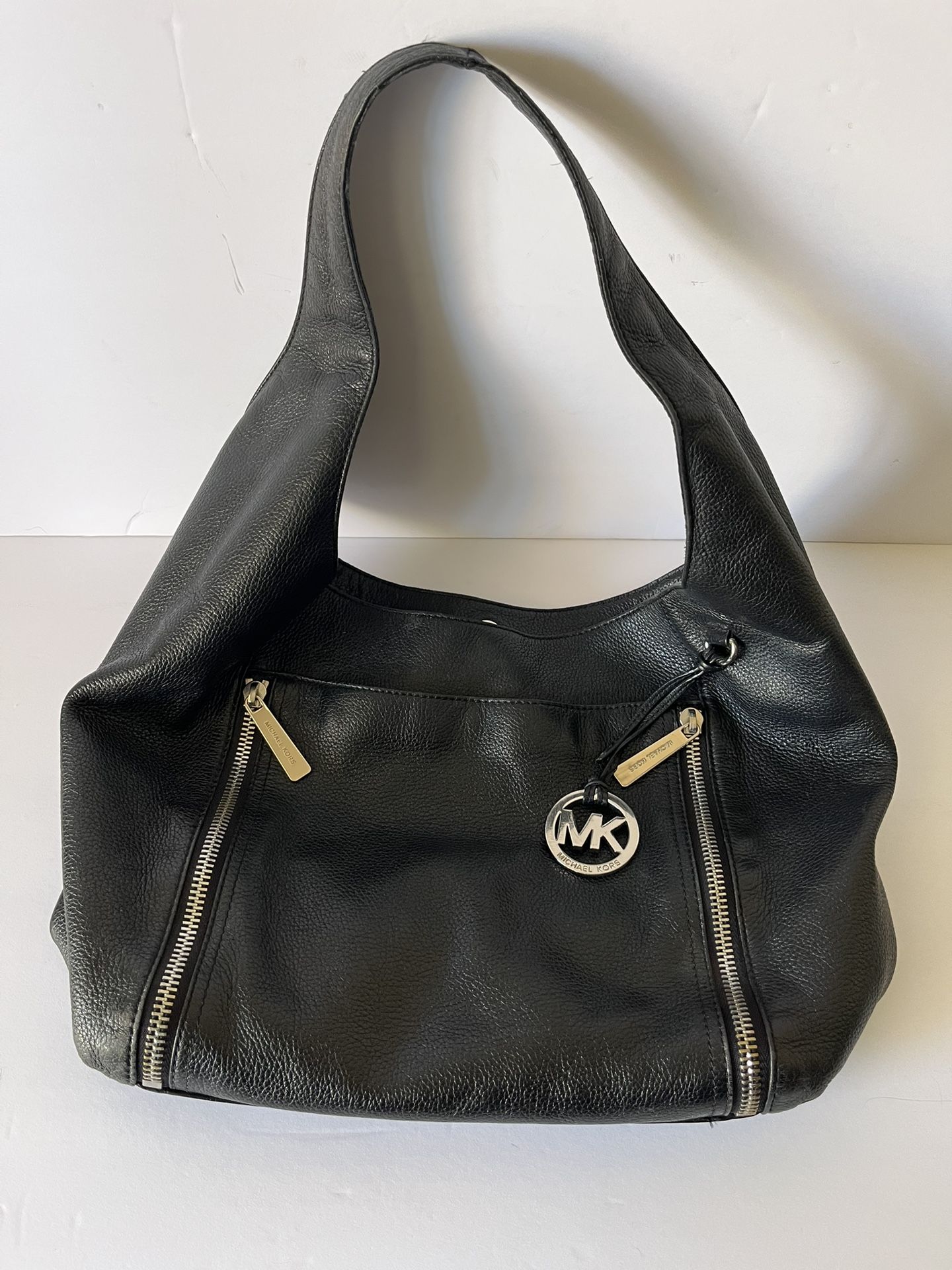 Michael Kors Black Pebble Leather Hobo Shoulder Bag