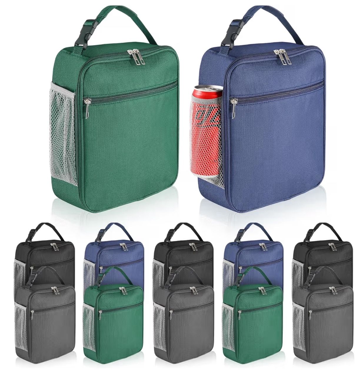 (7777-31) 12 Pack Lunch Box Bulk,Insulated Reusable Lunch Bags with Aluminum for Women Men Girls,Leakproof lunch boxes,Small Lunch Tote Bag for Office