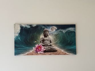 Buddha Lotus Wall Canvas Art Print