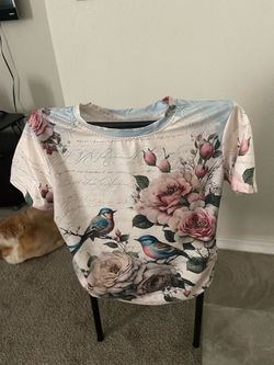 Birds Pronted Tee Size S