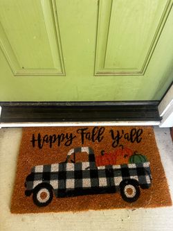 Fall Halloween outdoor welcome rug