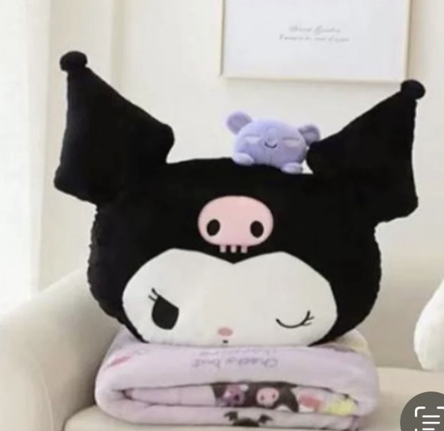 Kuromi Plushie Pillow With Blanket Inside $25