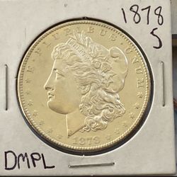1878 S DMPL Morgan Silver Dollar Coin