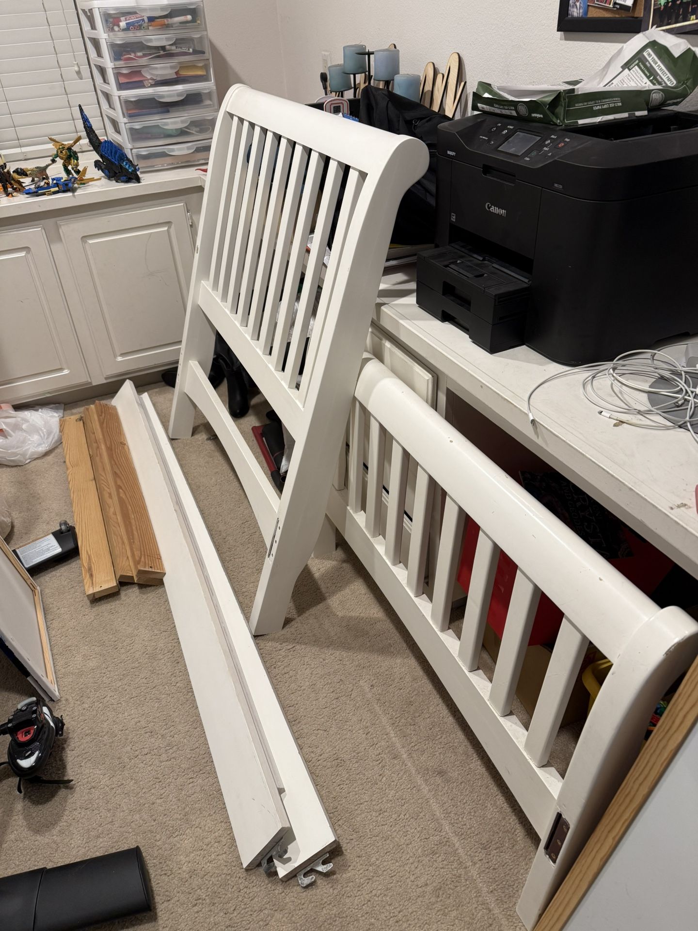 Living Spaces Twin White Bed Frame
