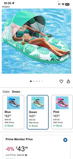 Pool Lounge Float With Canopy