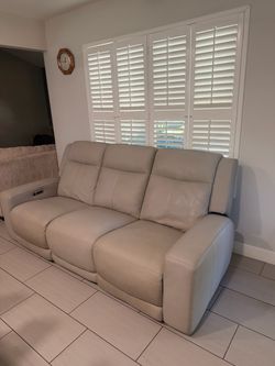 Gray leather couch