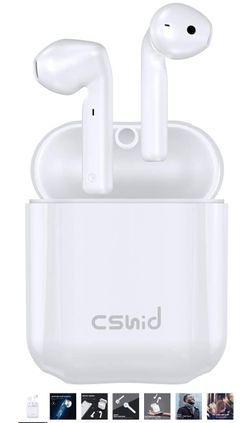 Earbuds, Cshidworld Bluetooth 5.0 Earbuds Noise Cancelling Wireless Headphones 30H Cycle Playtime Hi-Fi APT-X CVC8.0 Sweatproof Earphones with mic