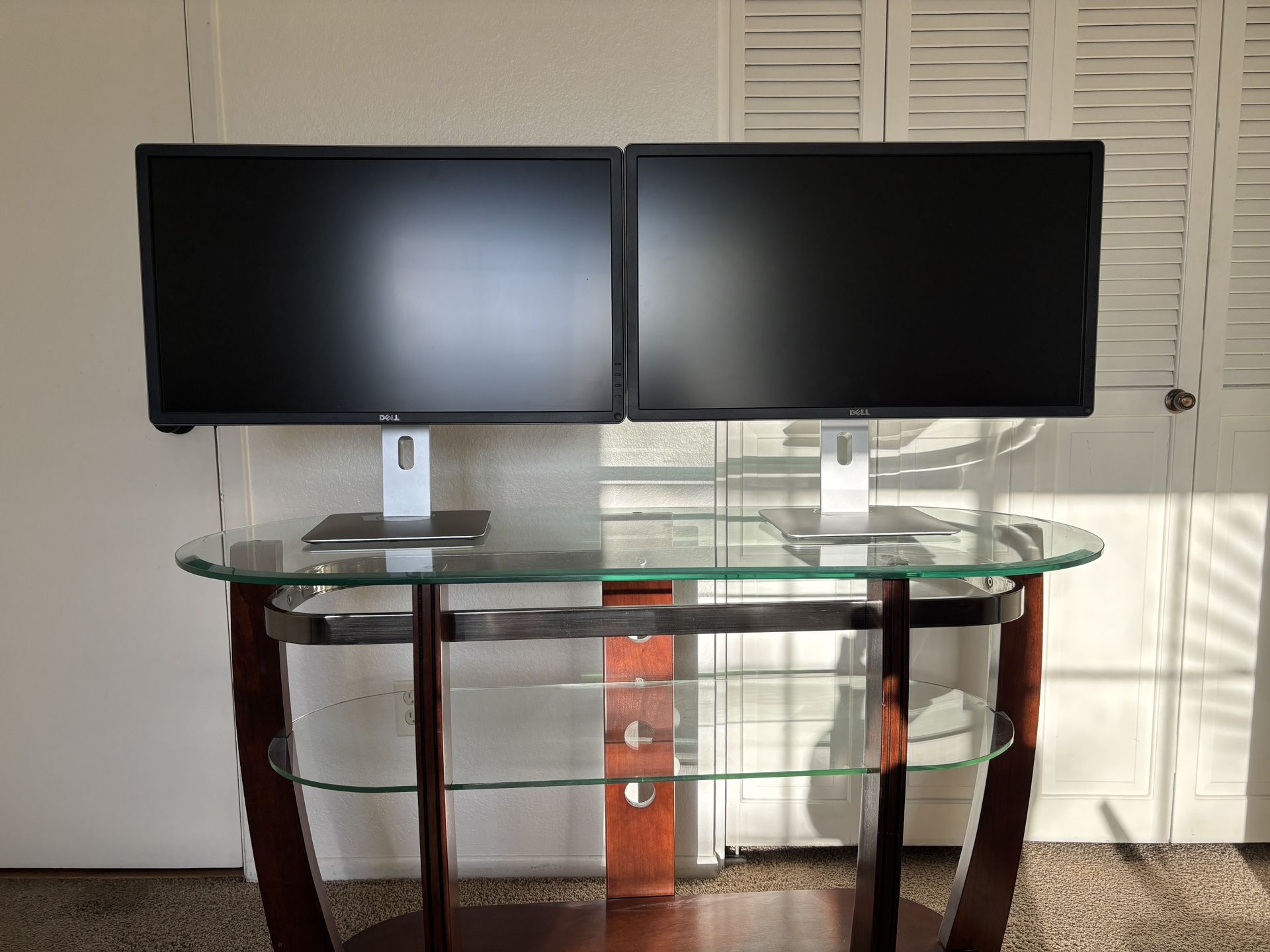 Two Dell 28-inch monitors