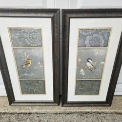 Wall Art Framed Bird Prints Set Of 2
