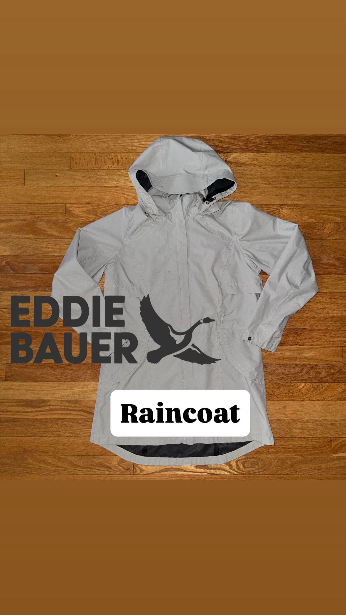 WOMEN Medium - Eddie Bauer Waterproof Rain Jacket Long Trench Coat