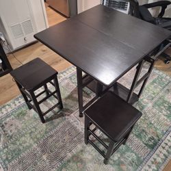 Foldable Wood Kitchen Table With Chairs