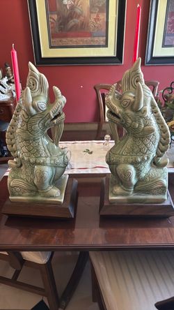 Mystical dragon sculptures