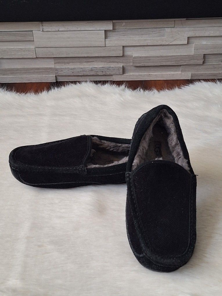 Men's Black UGG Ascot Corduray Slippers Size 7