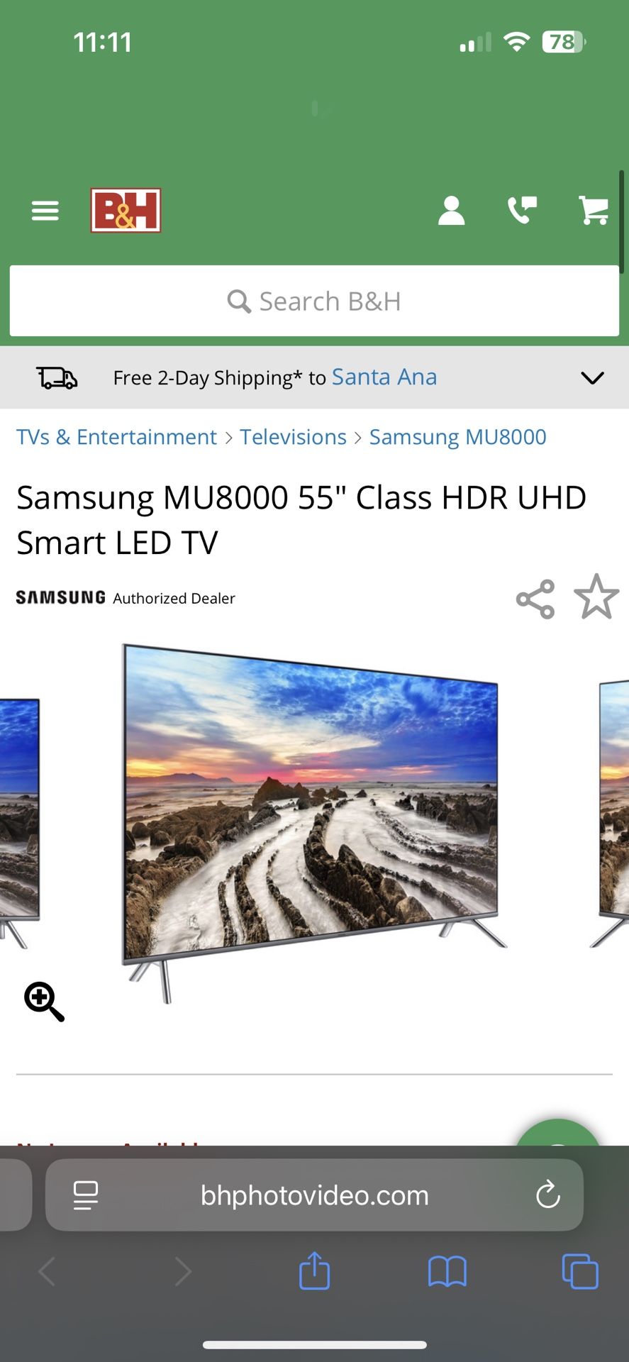 Samsung 55” Smart TV And Console