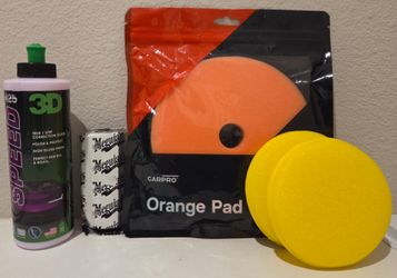 NEW 3D Speed All-in-One Polish & Wax + Meguiar's Clay Bar + Carpro Polishing Pad + Foam Applicators - Detailing Supplies - Info in the Description