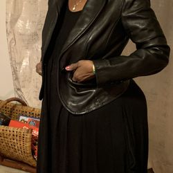 Black Leather Blazer 