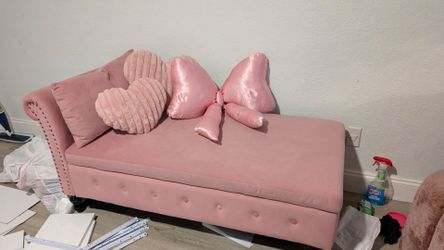 Pink chaise lounger