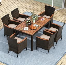 7pc Patio Furniture Outdoor Dining Table Set