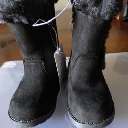 Cat & Jack Toddler Girl’s Katrina Fashion Fur Boots Black Sz 4