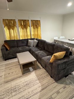 MAKE AN OFFER! Dark gray corduroy couch
