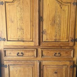 Rustic Solid Wood Armoire – Barn-Style Charm – 79”H x 47”W x 22”D – Local Pickup Only