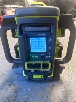 RYOBI 18V ONE+ 1800-Watt Portable Battery Inverter Power Station/8-Port Charger with 8 8ah batteries