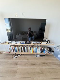 Wood TV / Media Shelf with FandFVintage Iron Brackets — Wall Mount