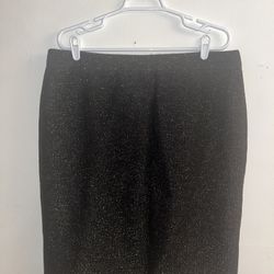 NWT J, Crew No 2 Pencil Skirt Black With Sparkling Gold Tone Details Sz; 14