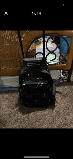 Girls Rolling Kitty Backpack W/Accessory bag