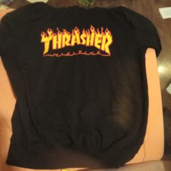 Thrasher Magazine Size L Pull Over Black Hooded Sweatshirt Brand New Never Worn 50 Percent Off