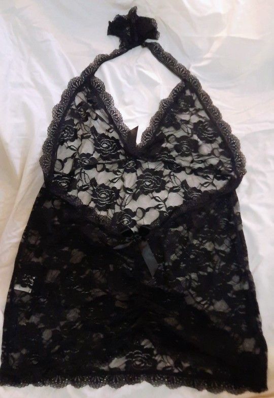 Geesénss Black LaceLingerie Thong Set Plus Size 2X **NEW**