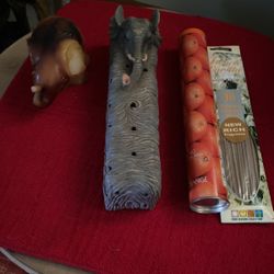 Elephant Incense Burner With Incense and Elephant Candle