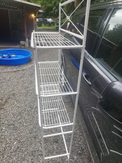 Over the toilet. White Metal Wire Shelving Unit 4-Tier