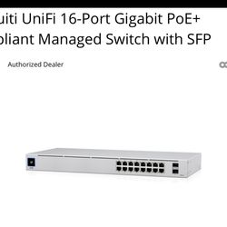 Ubiquiti UniFi 16-Port Gigabit PoE+ Compliant Managed Switch with SFP