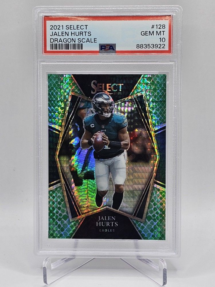 2021 Select Jalen Hurts Dragon Scale Premier Level /89 Prizm #128 PSA 10 Gem Mt