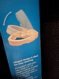 Elongated Toilet Seat Riser with Hinged Lid