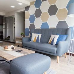 Casterly sofa with ottoman