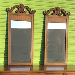 Set Of 2 Vintage Mid Century French Provincial Style Mirror 