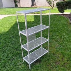 Metal free standing shelves