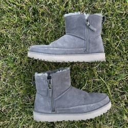 Gray Ugg Fur Boots
