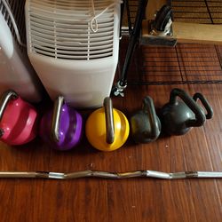 Set of Competition and Regular Kettlebells