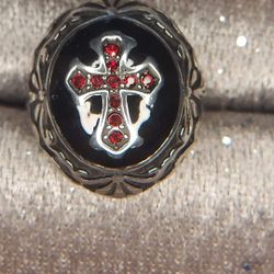 Unisex Garnet & Black Onyx RING