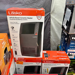 Lasko 1500-Watt 20 in. Black Electric Console Ceramic Space Heater with Tip-Over Switch, Adjustable Louvers, Timer, Remote