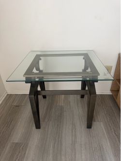 Square glass top table
