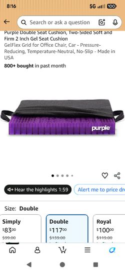Purple double seat cushion