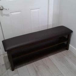 Dark brown Bench 47 W X 12 L X 18 H inches 