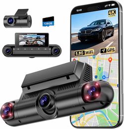 4 Channel Dash Cam 360° All-Around View Camera, Built-in GPS, Wi-Fi App, Night Vision, G-Sensor, Car Truck SUV Van